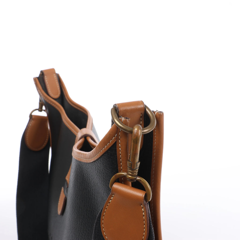 Hermès Evelyn I 33 GM Ardennes Leather Shoulder Bag in Black x Brown ○S:1989