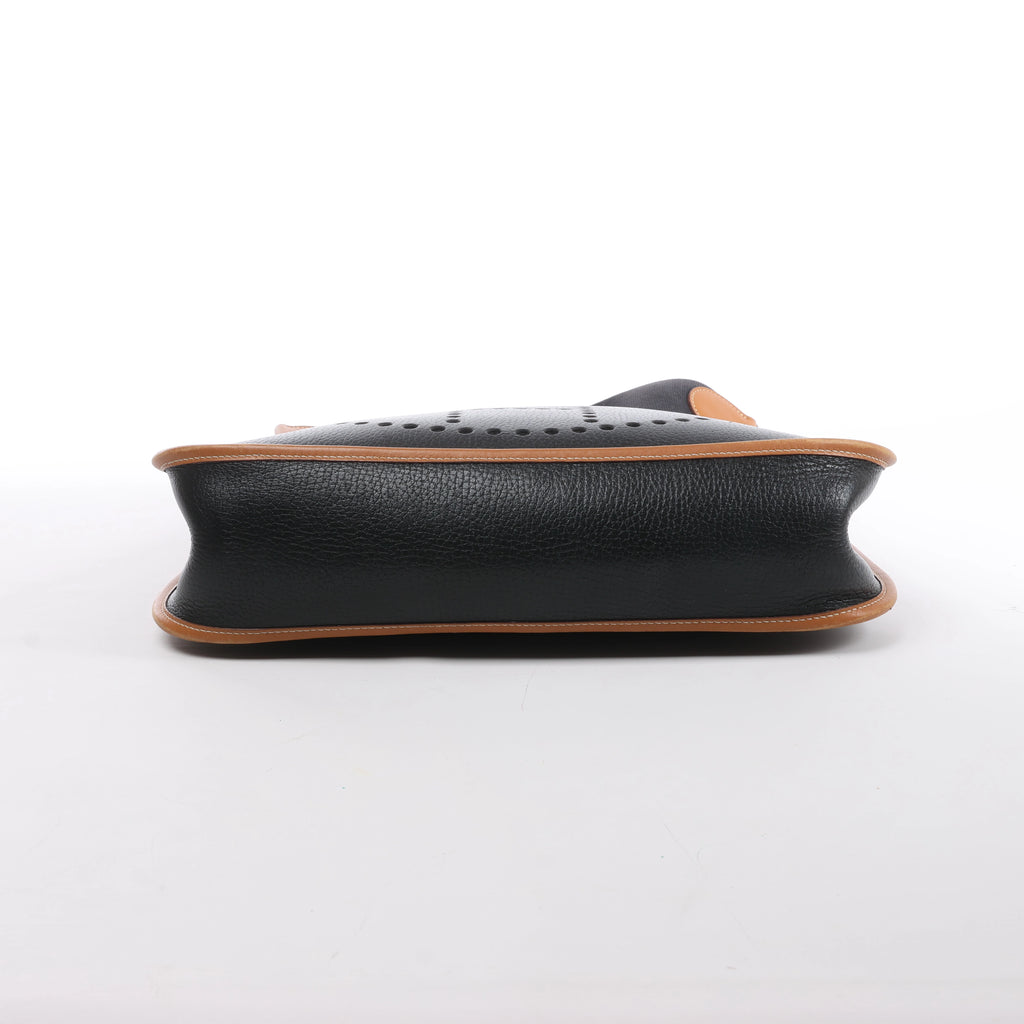 Hermès Evelyn I 33 GM Ardennes Leather Shoulder Bag in Black x Brown ○S:1989