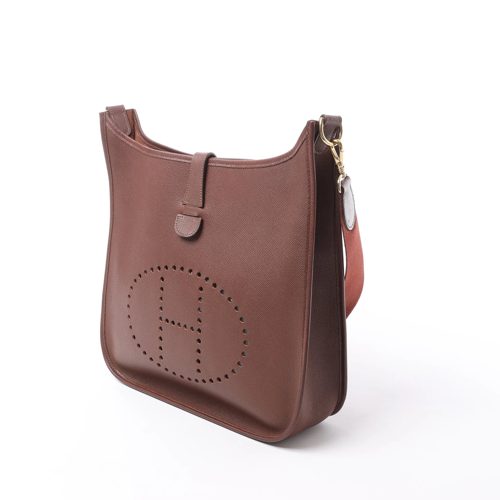 Hermes Evelyn 1 33 GM Cuir Cushbell en Havane □B: 1998