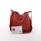 Hermès Evelyn I 33 GM Cushbell Shoulder Bag in Red Rouge vif □A: 1997