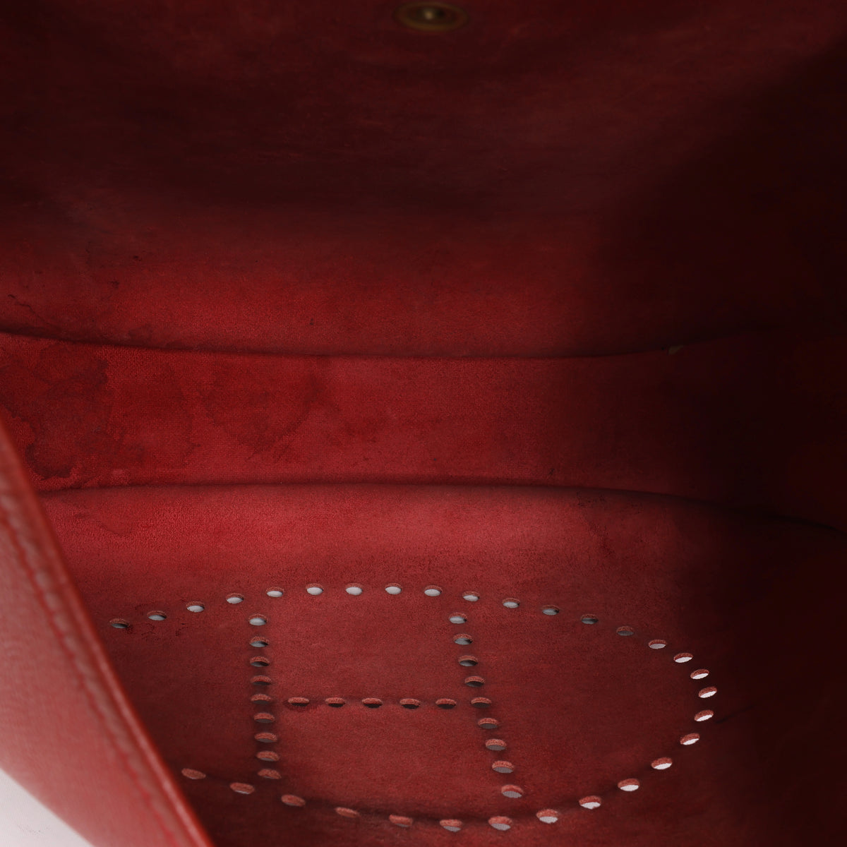 Hermès Evelyn I 33 GM Cushbell Shoulder Bag in Red Rouge vif □A: 1997