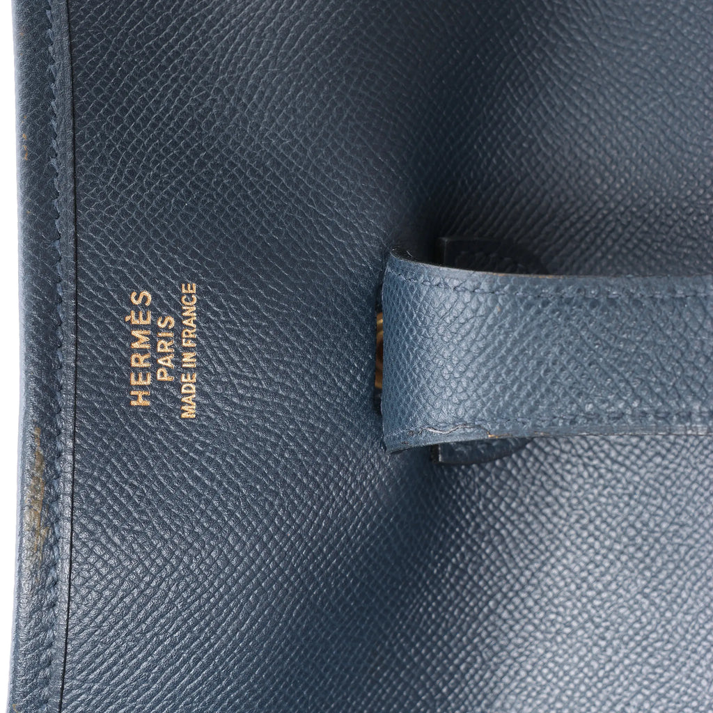 Hermes Evelyn 1 33 GM Cushbell Leather in Vert Navy Blue □A: 1997