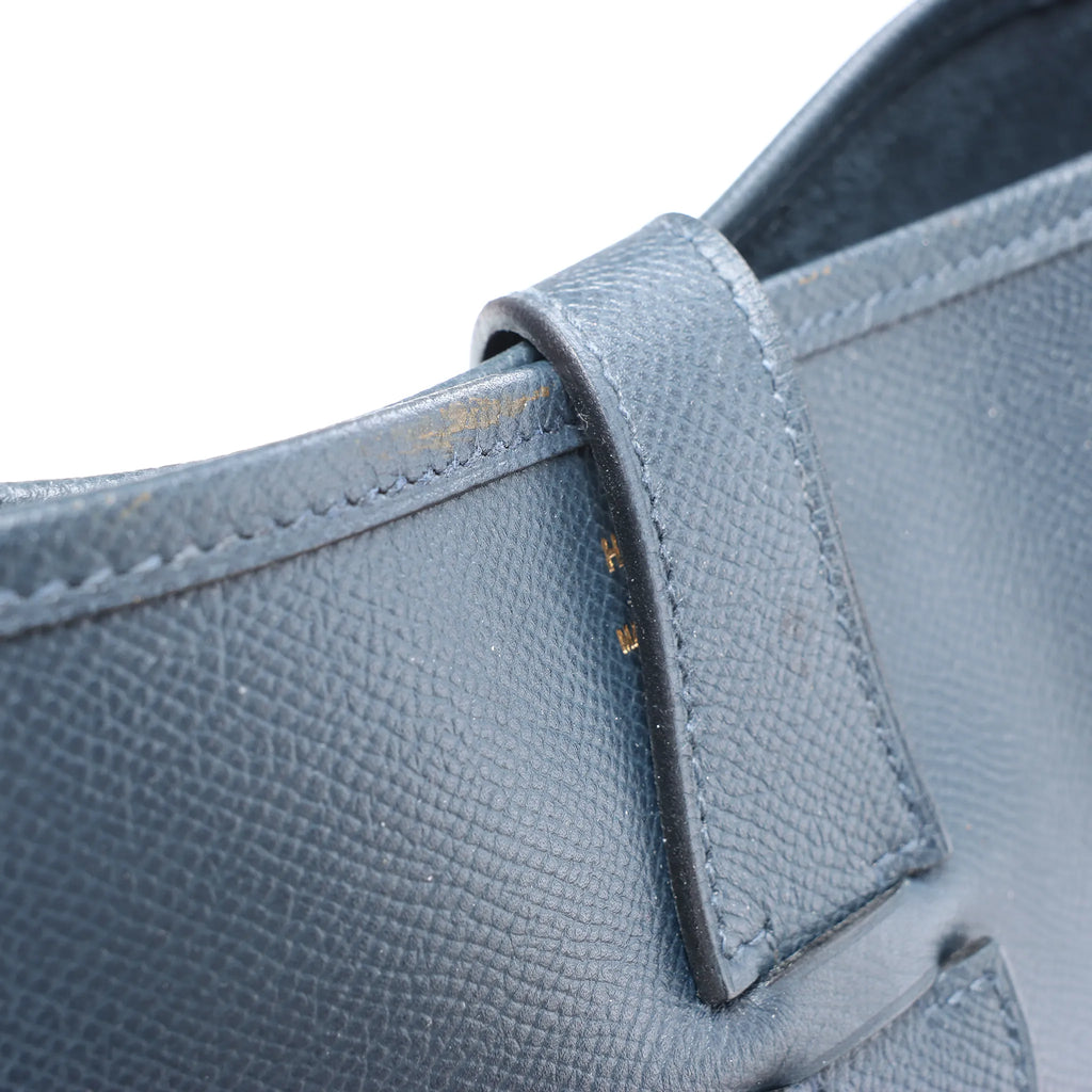 Hermes Evelyn 1 33 GM Cushbell Leather in Vert Navy Blue □A: 1997