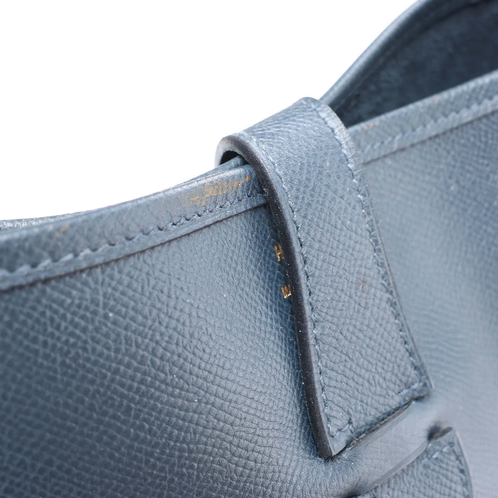 Hermes Evelyn 1 33 GM Cushbell Leather in Vert Navy Blue □A: 1997
