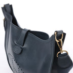 Hermes Evelyn 1 33 GM Cushbell Leather in Vert Navy Blue □A: 1997