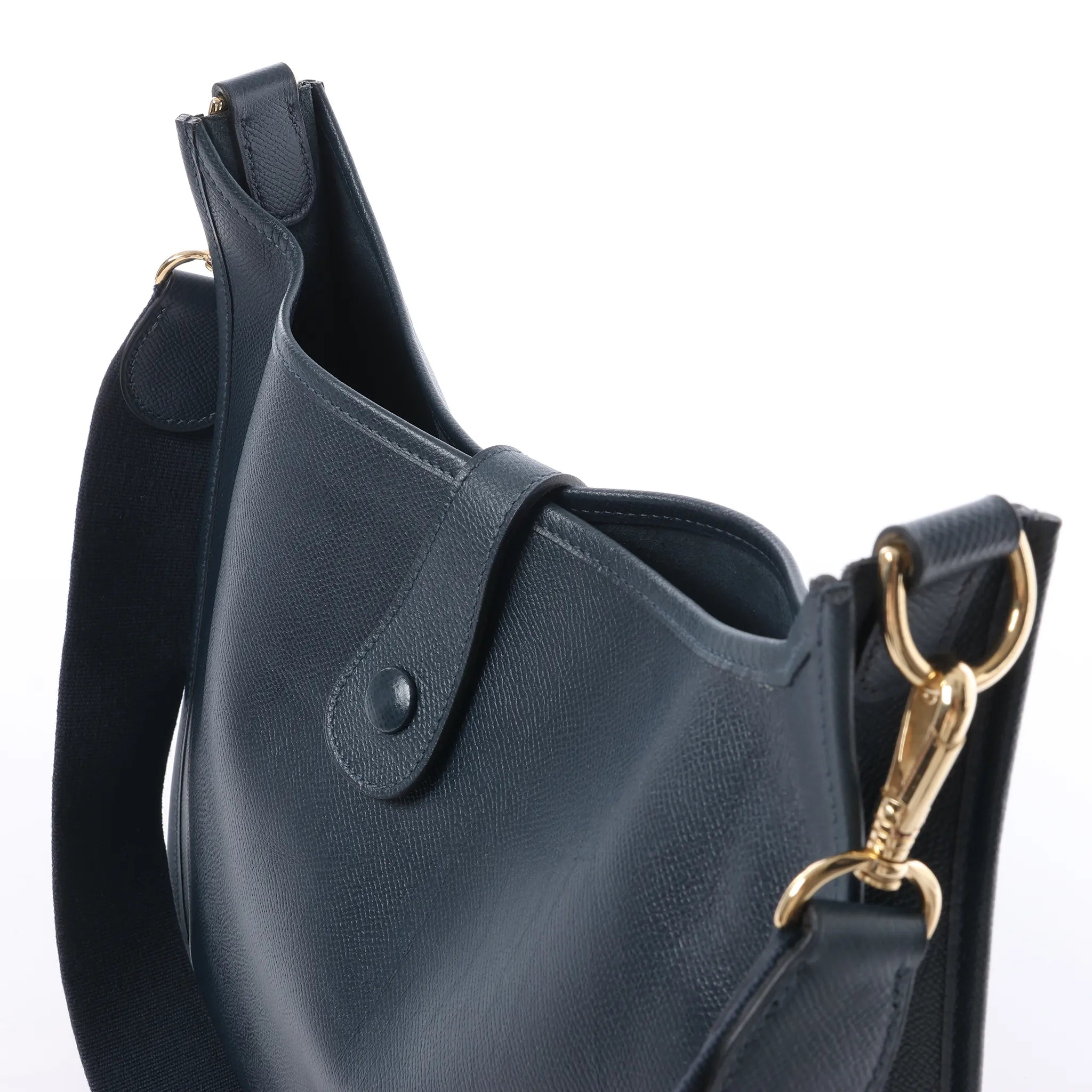 Hermes Evelyn 1 33 GM Cushbell Leather in Vert Navy Blue □A: 1997