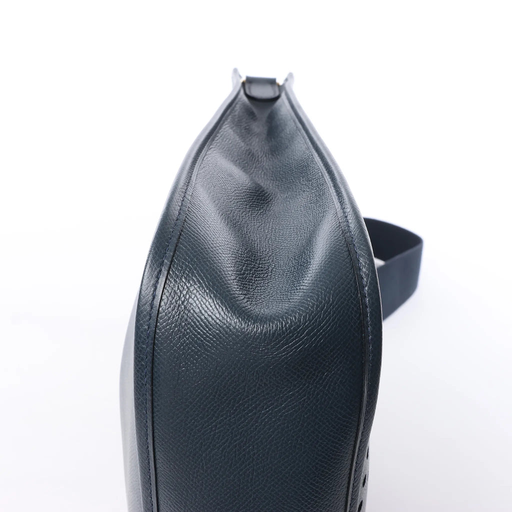 Hermes Evelyn 1 33 GM Cushbell Leather in Vert Navy Blue □A: 1997