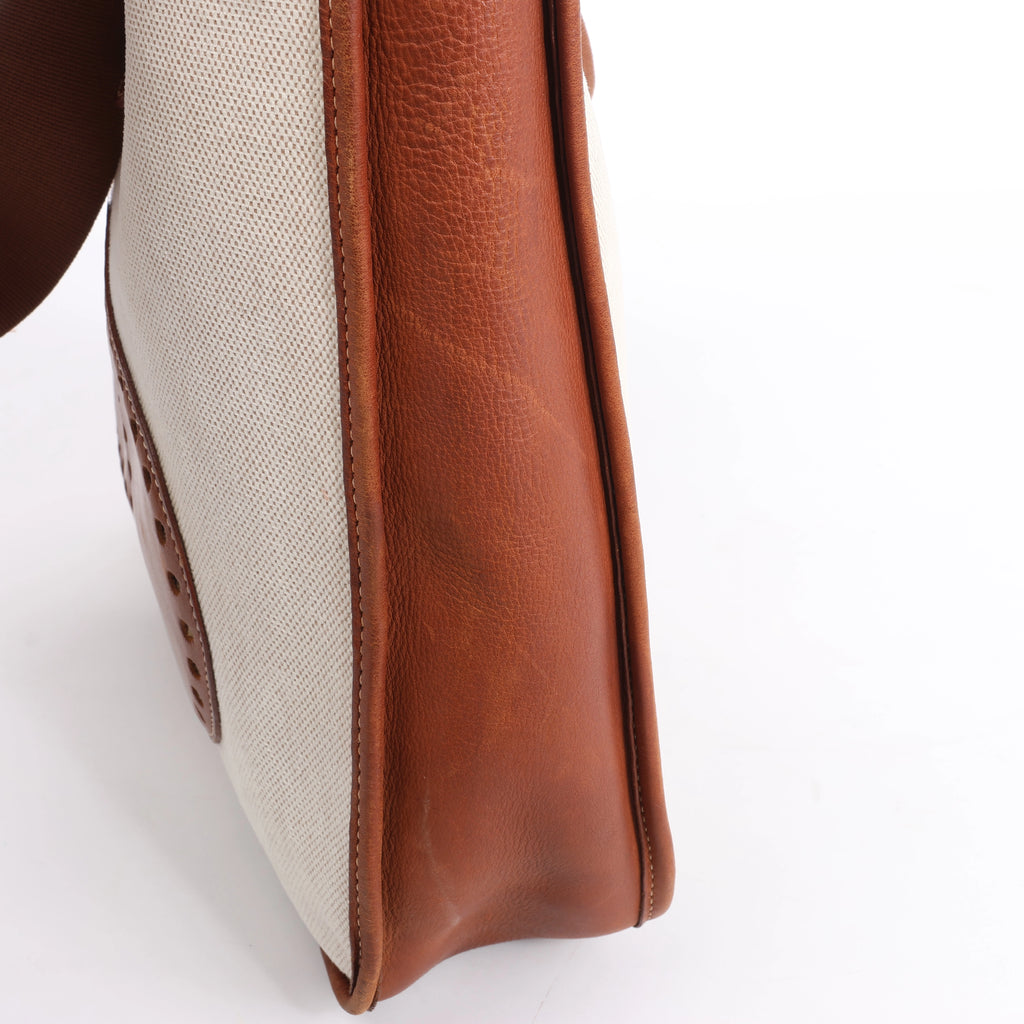 Hermès Evelyn I 33 GM Toile H & Leather Shoulder Bag in Beige×Brown □E: 2001