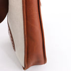Hermès Evelyn I 33 GM Toile H & Leather Shoulder Bag in Beige×Brown □E: 2001