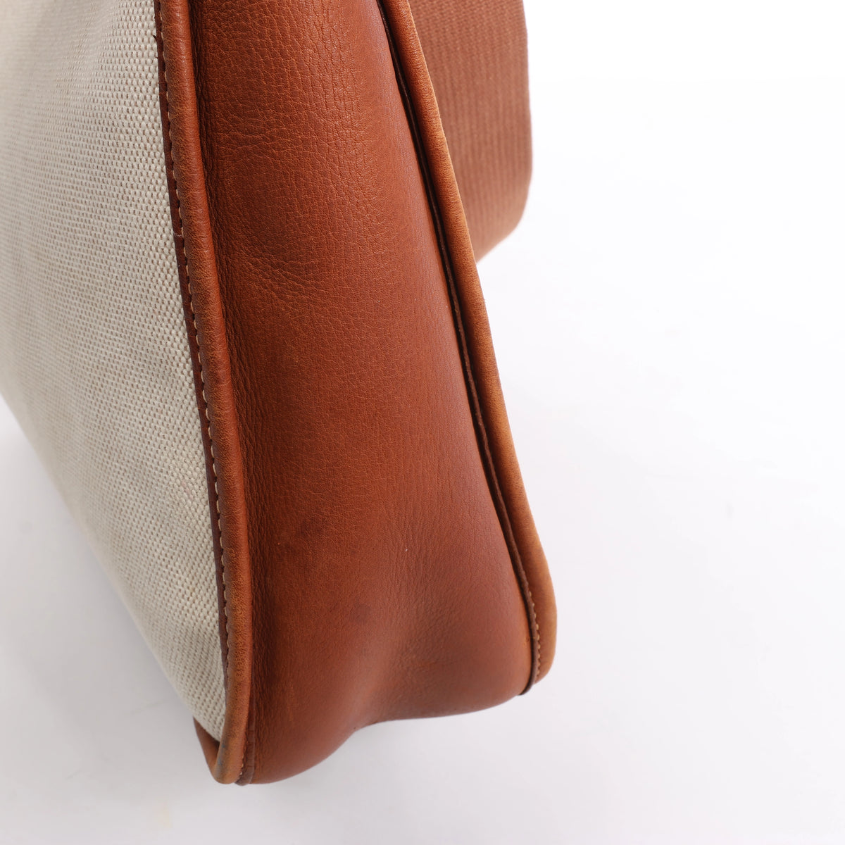 Hermès Evelyn I 33 GM Toile H & Leather Shoulder Bag in Beige×Brown □E: 2001
