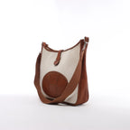 Hermès Evelyn I 33 GM Toile H & Leather Shoulder Bag in Beige×Brown □E: 2001