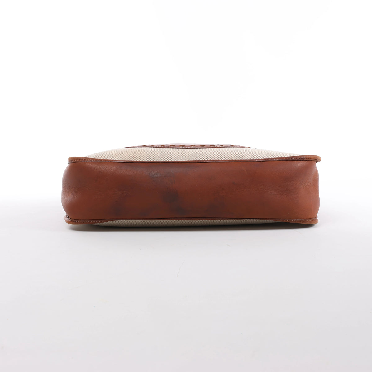 Hermès Evelyn I 33 GM Toile H & Leather Shoulder Bag in Beige×Brown □E: 2001