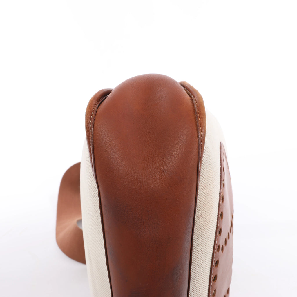 Hermès Evelyn I 33 GM Toile H & Leather Shoulder Bag in Beige×Brown □E: 2001