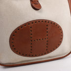 Hermès Evelyn I 33 GM Toile H & Leather Shoulder Bag in Beige×Brown □E: 2001