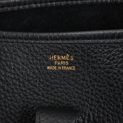 Hermes Evelyne 1 33 GM Taurillon Clemence Shoulder Bag in Black □G:2003
