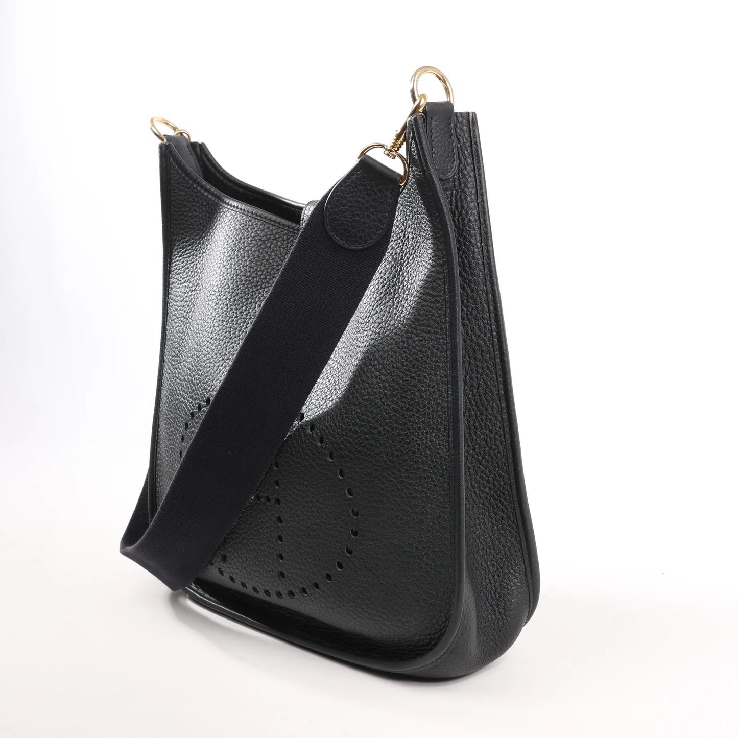 Hermes Evelyne 1 33 GM Taurillon Clemence Shoulder Bag in Black □G:2003