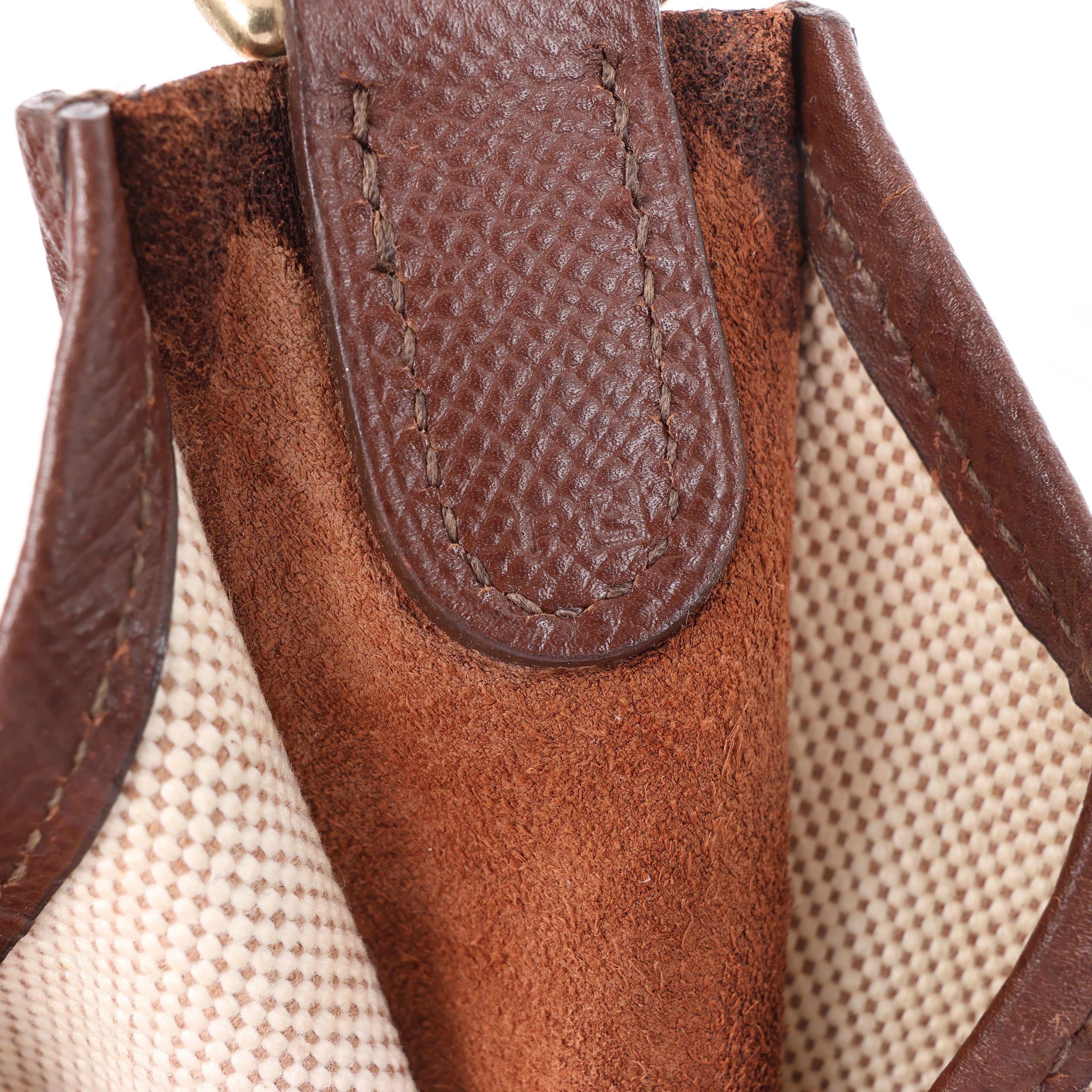 Hermès evelyn 1 33 GM Toile H × Courchevel Shoulder Bag in Beige×Brown □E: 2001