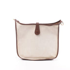 Hermès evelyn 1 33 GM Toile H × Courchevel Shoulder Bag in Beige×Brown □E: 2001
