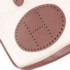 Hermès evelyn 1 33 GM Toile H × Courchevel Shoulder Bag in Beige×Brown □E: 2001