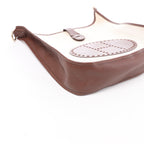 Hermès evelyn 1 33 GM Toile H × Courchevel Shoulder Bag in Beige×Brown □E: 2001