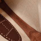 Hermès evelyn 1 33 GM Toile H × Courchevel Shoulder Bag in Beige×Brown □E: 2001
