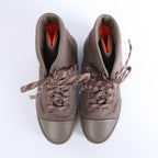 Hermès Fresh Nylon & Leather Ankle Boots in Greige, Size EU 38