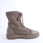 Hermès Fresh Nylon & Leather Ankle Boots in Greige, Size EU 38