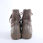 Hermès Fresh Nylon & Leather Ankle Boots in Greige, Size EU 38