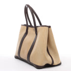 Hermès Garden Party 36 PM Toile Ash Buffle Handbag in Beige×Brown □F: 2002