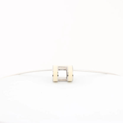 Hermes Pop H Necklace Metal × 925 in Ecru x Silver