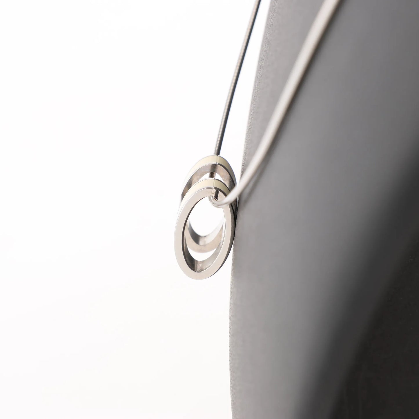 Hermes Pop H Necklace Metal × 925 in Ecru x Silver