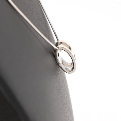 Hermes Pop H Necklace Metal × 925 in Ecru x Silver