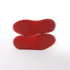 Hermès Teams Leather x Mesh Fabric Sneakers in Red, Size 42 EU