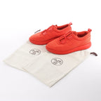 Hermès Teams Leather x Mesh Fabric Sneakers in Red, Size 42 EU