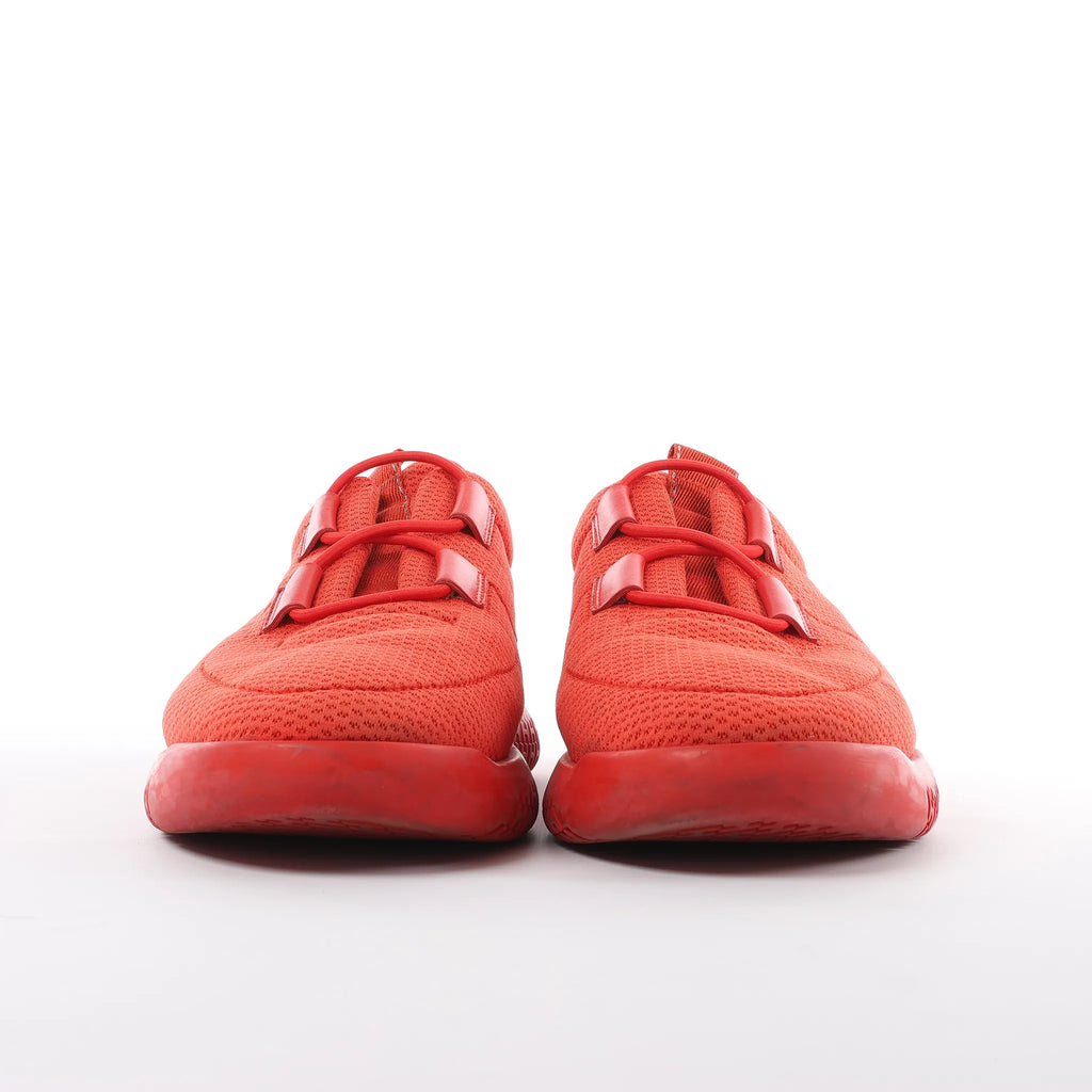 Hermès Teams Leather x Mesh Fabric Sneakers in Red, Size 42 EU