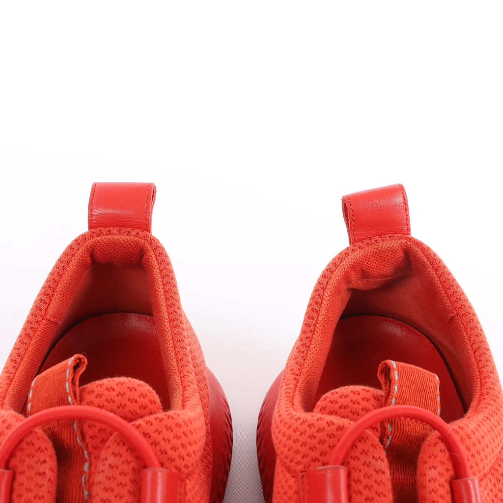 Hermès Teams Leather x Mesh Fabric Sneakers in Red, Size 42 EU