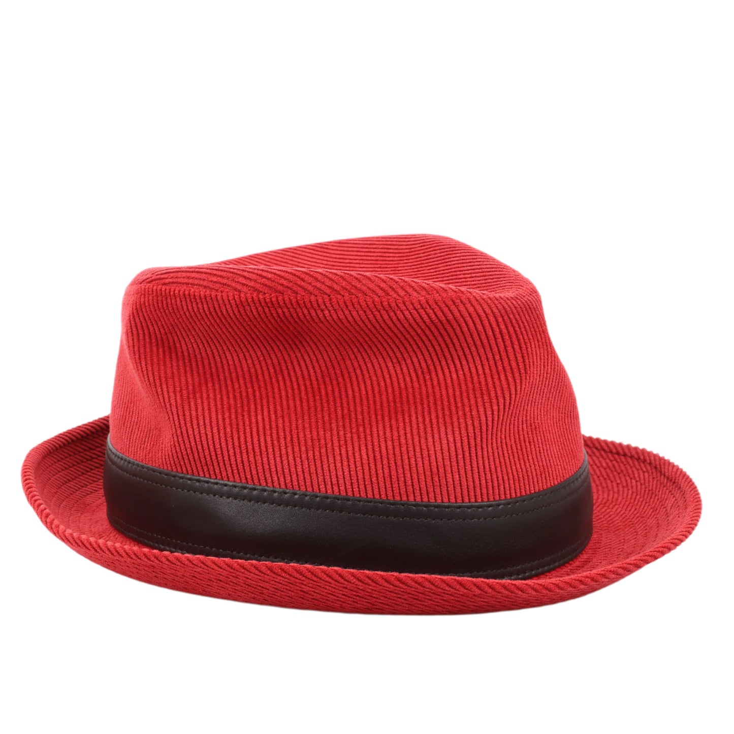 Hermes Corduroy Fedora Hat in Red