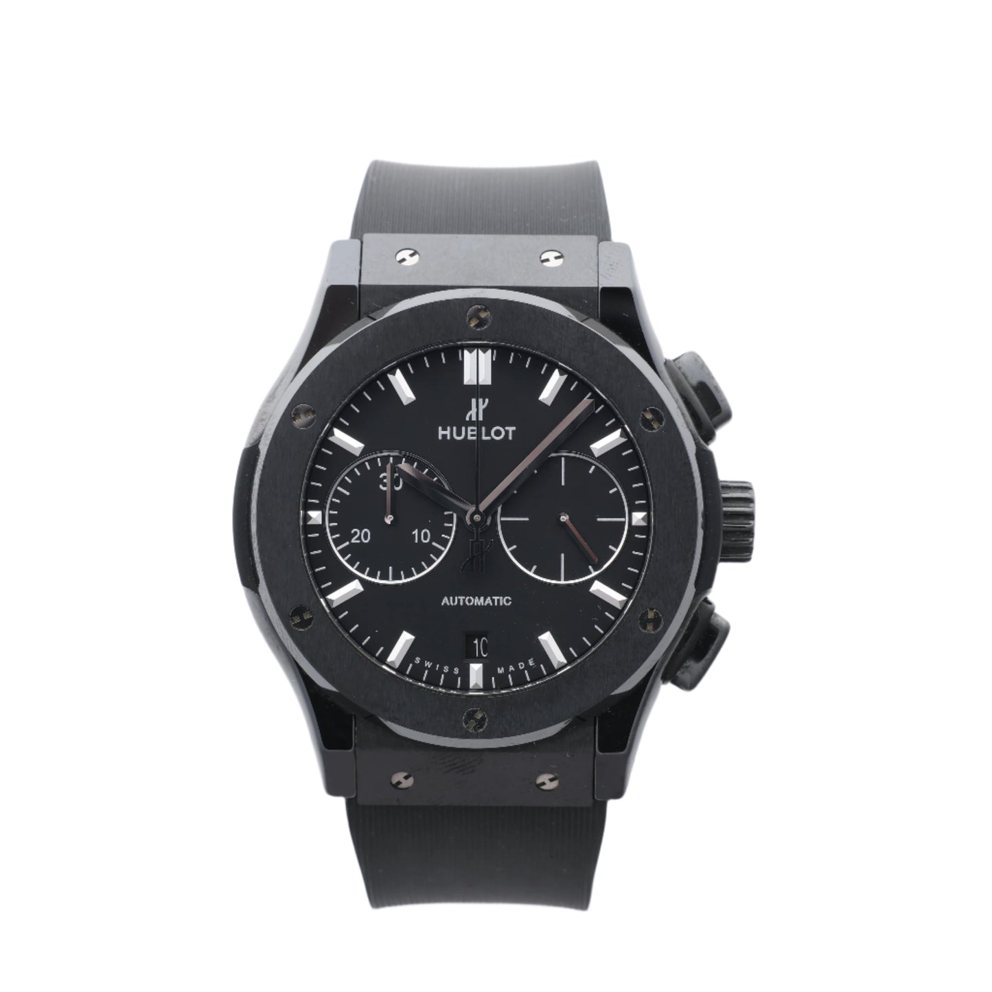 Montre Hublot Classic Fusion Black Magic 521.CM.1171.RX 1417718 Ti &amp; CE &amp; caoutchouc AT Cadran Noir