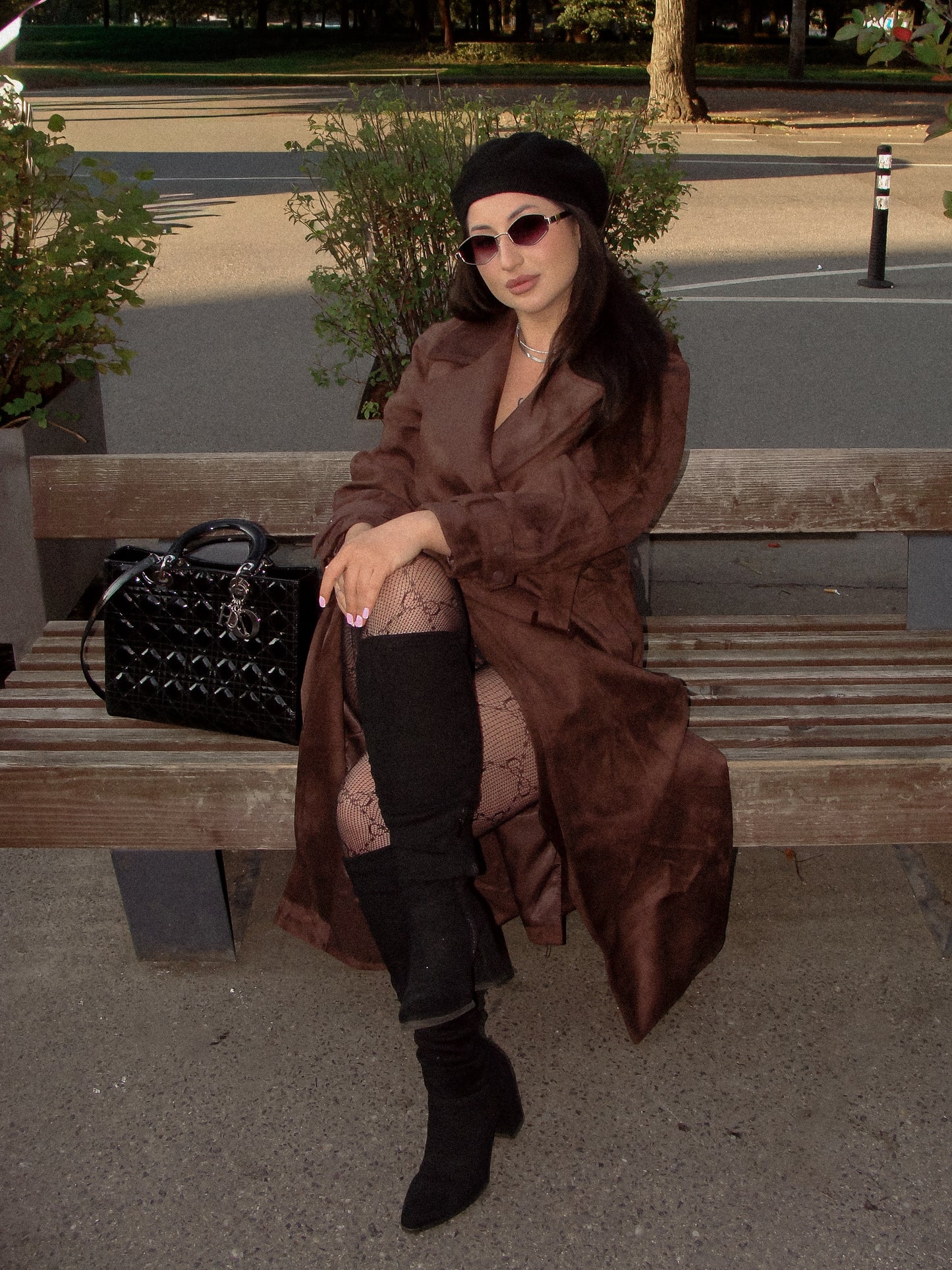 Dior Lady Dior Cannage Handtasche aus Leder, groß, in Beige