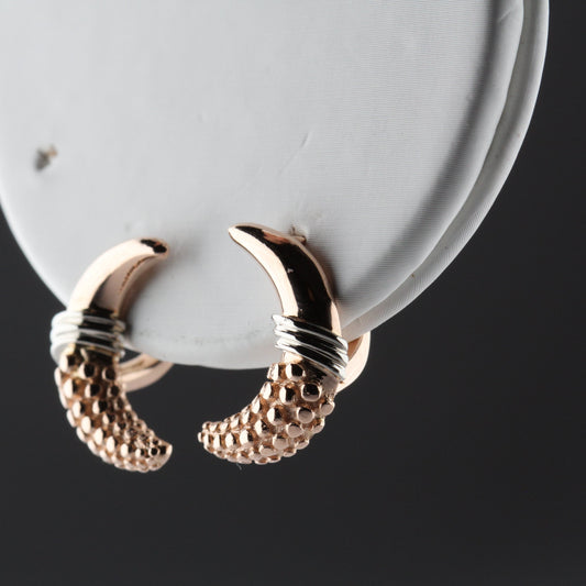 Boucles d'oreilles vintage lunes en or rose 14 carats