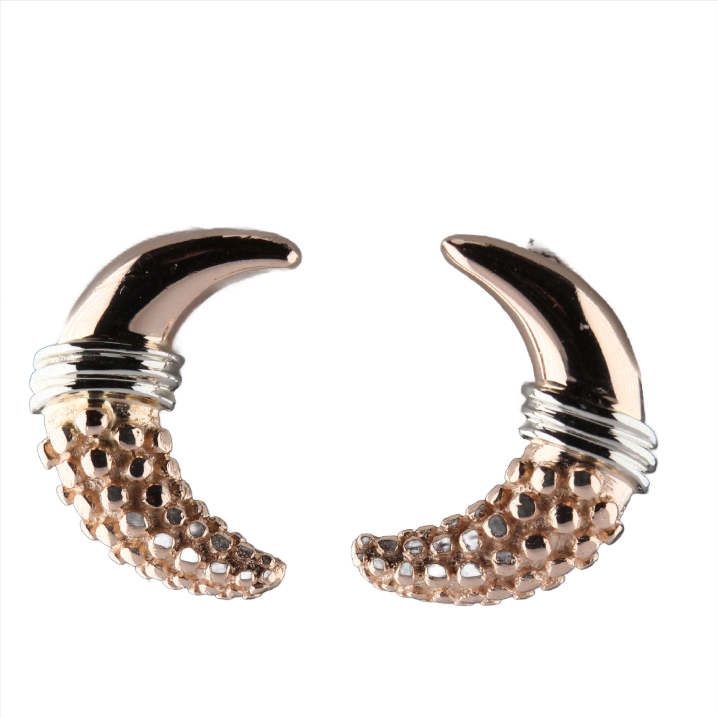 Vintage 14k Pink Gold Moons Earrings