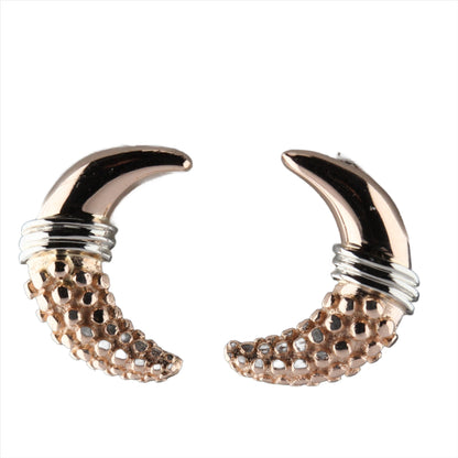 Vintage 14k Pink Gold Moons Earrings