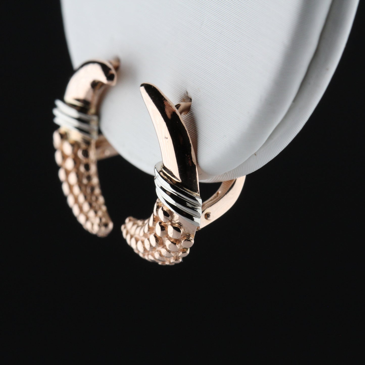 Vintage 14k Pink Gold Moons Earrings