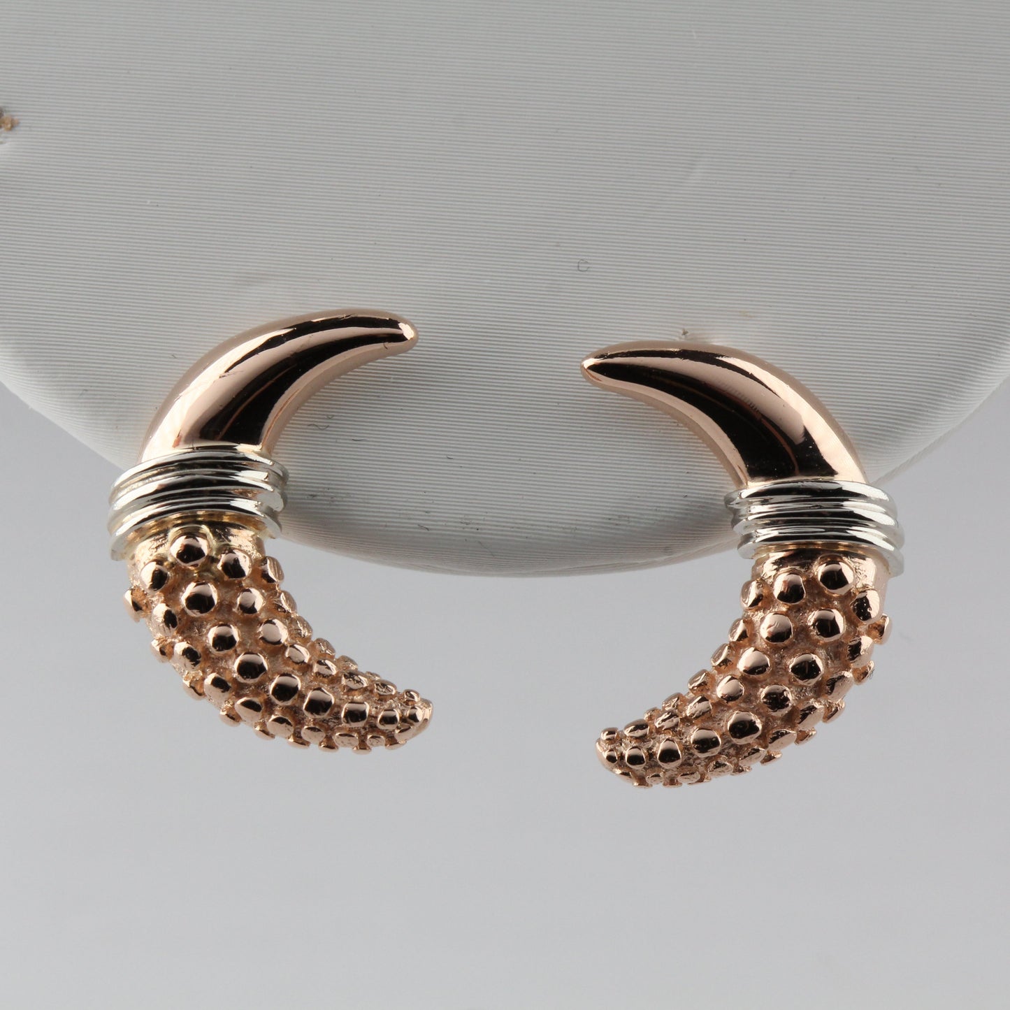 Vintage 14k Pink Gold Moons Earrings