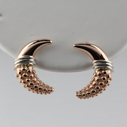 Vintage 14k Pink Gold Moons Earrings