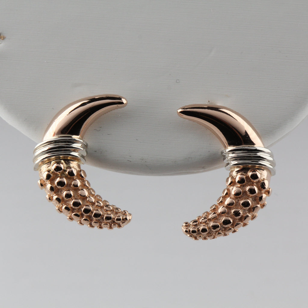 Vintage 14k Pink Gold Moons Earrings