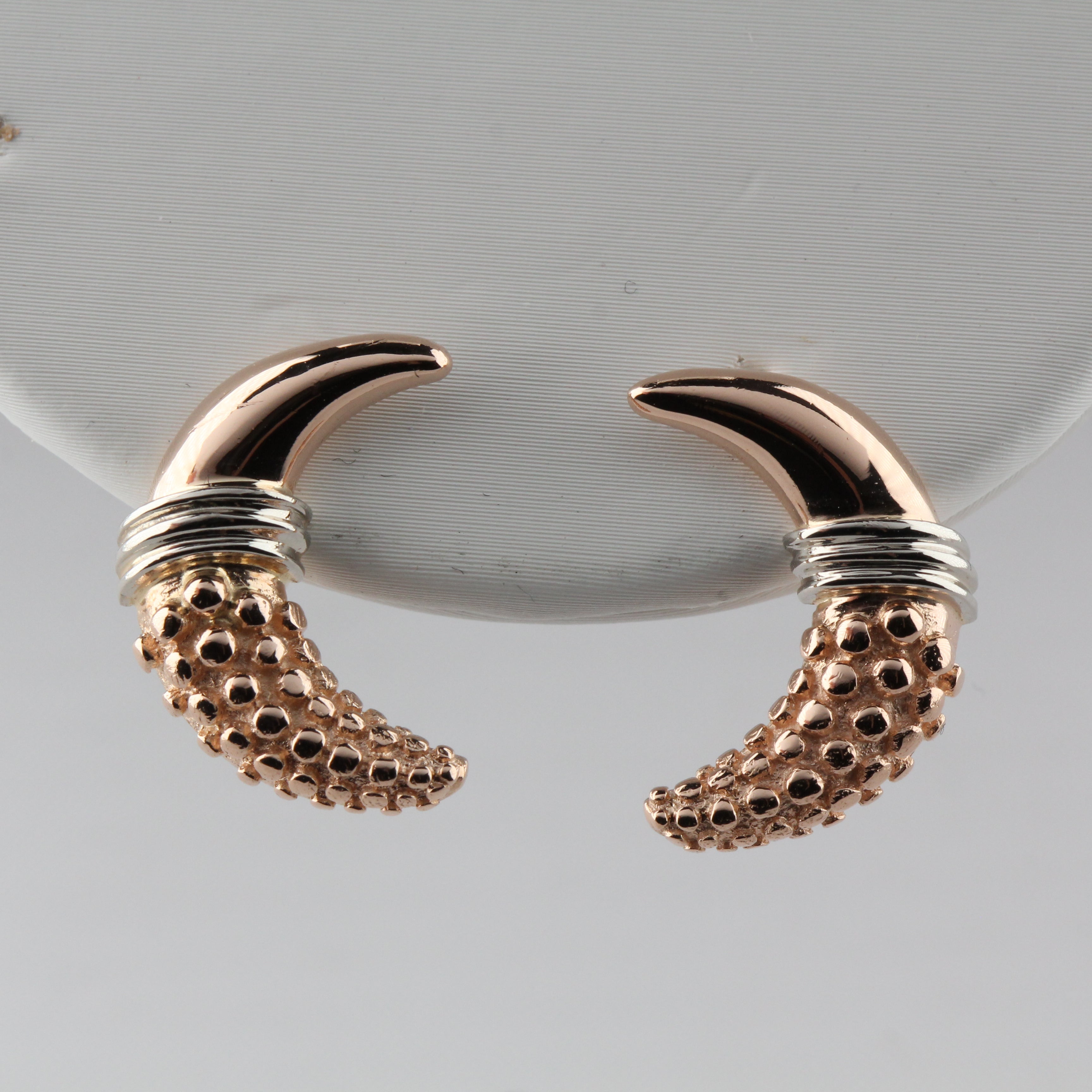 Vintage 14k Pink Gold Moons Earrings