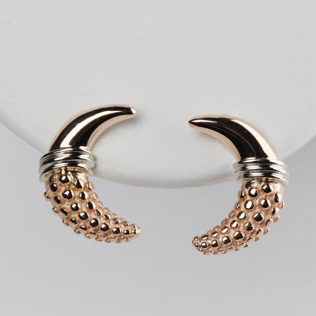 Vintage 14k Pink Gold Moons Earrings