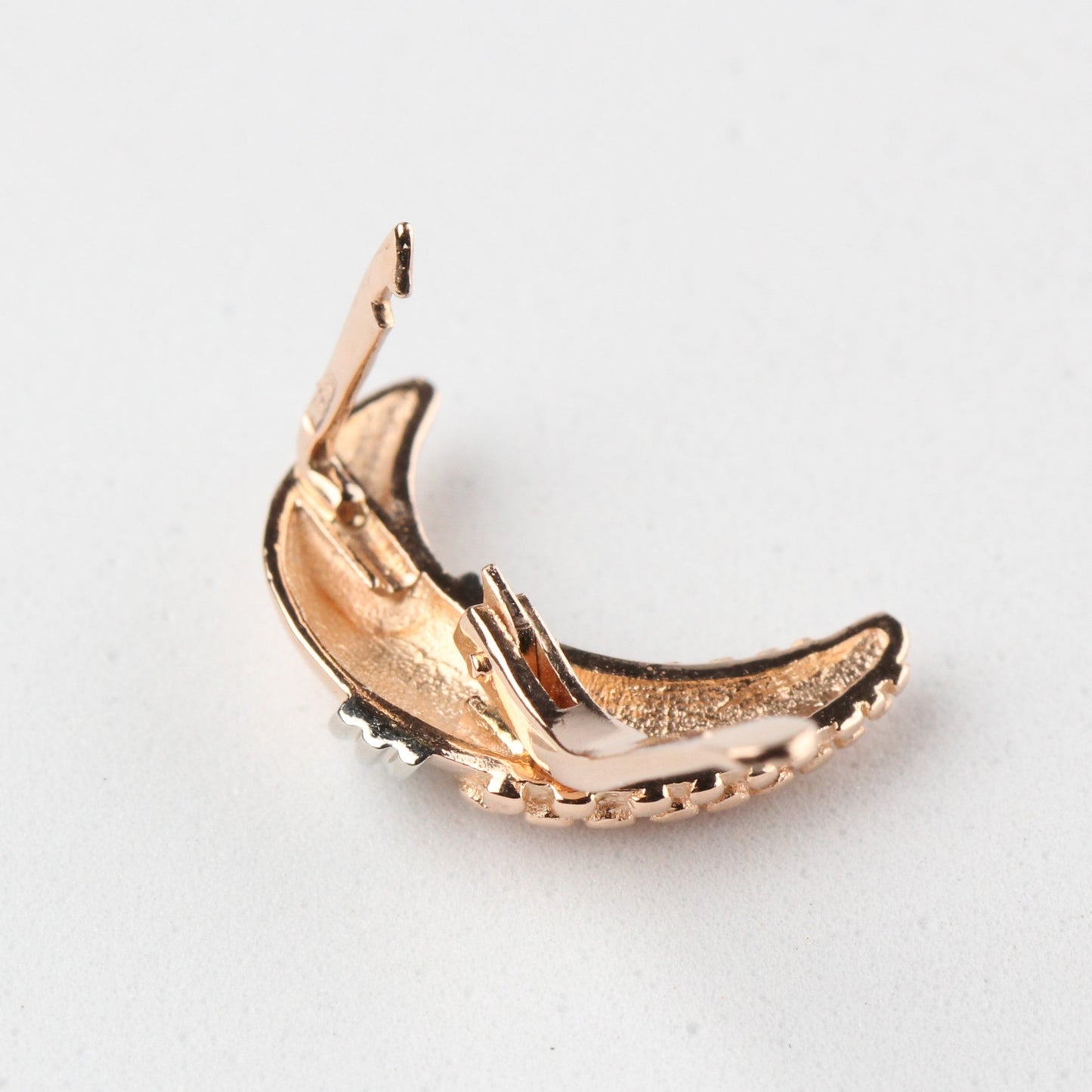 Vintage 14k Pink Gold Moons Earrings