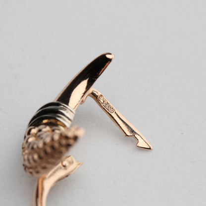 Vintage 14k Pink Gold Moons Earrings